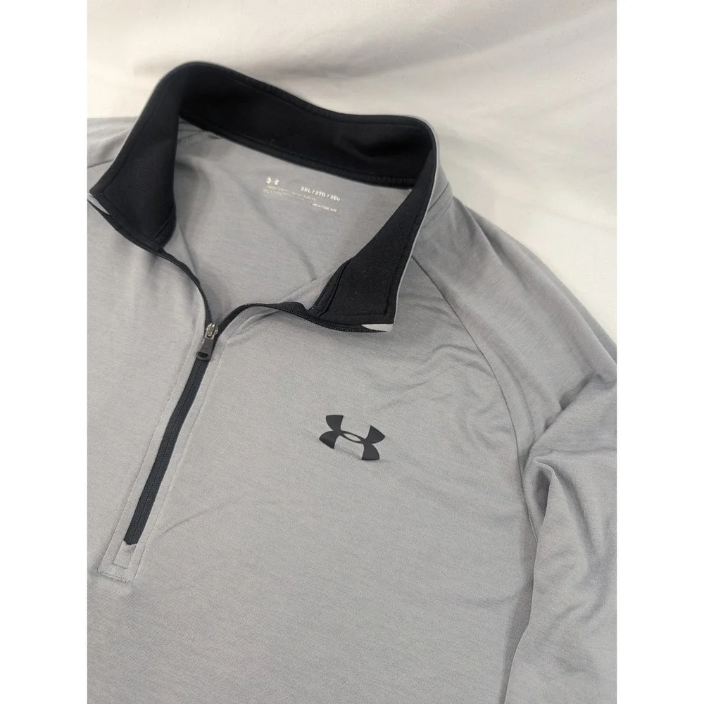 Under Armour Heat Gear Pullover Quarter Zip Lightweight Mens Long Sleeve 2XL